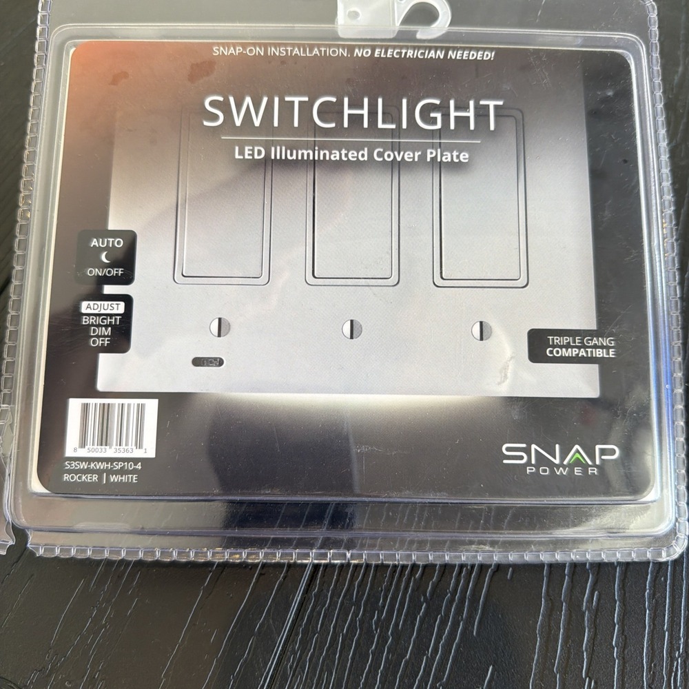 Snap Power LED Illuminated Cover Plate For Triple Rocker Switch White Auto NEW - Picture 1 of 6